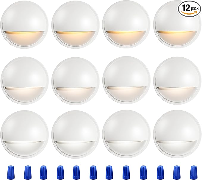 CLOUDY BAY [12 Pack] 3CCT Low Voltage LED Deck Lights Outdoor,2700K/3500K/5000K Selectable,Landscape Step Stair | Lumora