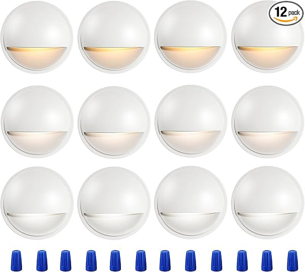 CLOUDY BAY [12 Pack] 3CCT Low Voltage LED Deck Lights Outdoor,2700K/3500K/5000K Selectable,Landscape Step Stair | Lumora