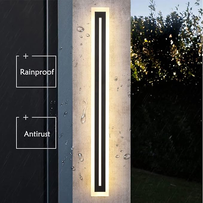LED Long Wall Light Outdoor Wall Mounted Modern Lighting Fixture IP65 Waterproof Outdoor Wall Light, Suitable for Courtyard/Exterior Wall/Patio(Dimmable, 39.4inch)