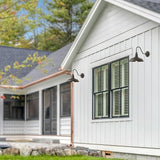 2 Pack Outdoor Barn Farmhouse Light with 14in Dome, Exterior Gooseneck Lights Fixture for House, Dark Bronze | Lumora