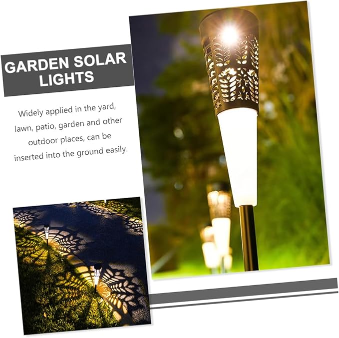 Veemoon 6pcs Solar Garden Path Lights, Decorative Warm Colorful LED Outdoor Solar Stake Lights for Yard, Courtyard, Lawn Landscape Lighting