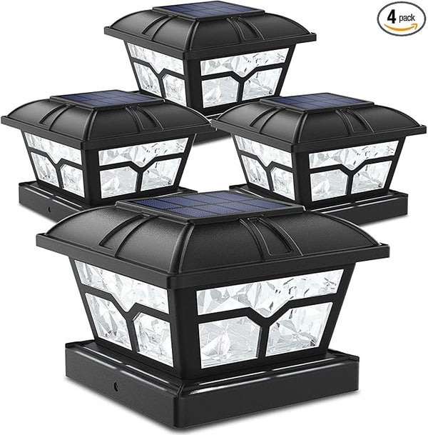SIEDiNLAR Solar Post Cap Lights Outdoor 2 Color Modes 8 LEDs for 4x4 5x5 6x6 Posts Fence Patio Deck Decoration Warm | Lumora