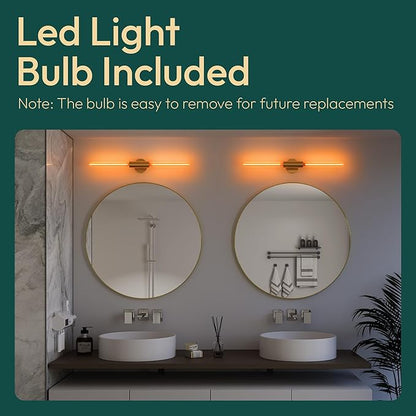 ALAMPEVER Wall Sconce with T10 Bulbs, Modern Bathroom Wall Sconces, Clean Lines Design, Dimmable Wall Light for Bedroom, Living Room, Hallway, Entryway, Café, and Bar