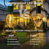 C9 Clear Christmas String Lights, 50FT 52 Bulbs Bright & Warm Outdoor Christmas Lights, Outdoor Indoor Xmas | Lumora
