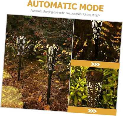 4pcs Outdoor Solar Pathway Lights Warm White LED Lawn Garden Decorative Waterproof Yard Landscape Lighting Solar Powered Patio Projection Lamp