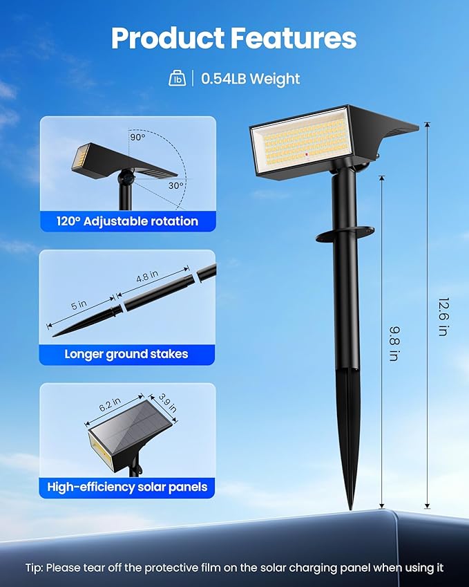 Koicaxy Solar Lights Outdoor Waterproof 12 Pack IP65, 100 LEDs 4 Light Modes, Higher Charging Efficiency, Auto | Lumora