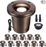 Gardenreet Landscape Well Lights Brass - IP67 Low Voltage In-Ground Light, 12V LED Electric Outdoor Lighting | Lumora