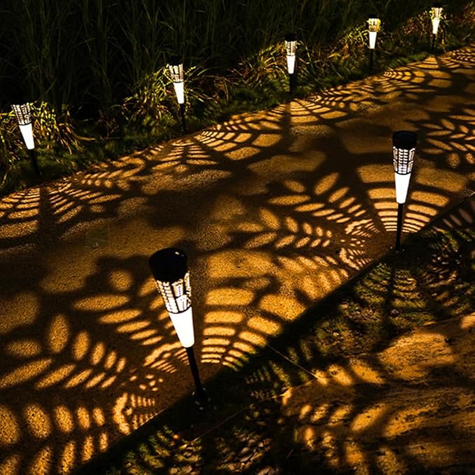 POPETPOP 6pcs Solar Garden Stake Lights Decorative Outdoor Lighting for Pathway and Warm Solar Lamp for Lawn Patio | Lumora
