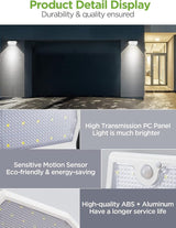 InnoGear Solar Gutter Lights Outdoor Waterproof, 29 LED Motion Sensor Lighting with 4 Modes, Mounting Pole for | Lumora
