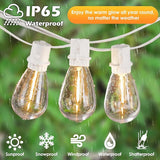 192FT(2x96FT) LED Outdoor String Lights, Linkable Patio Light with 60+3 2700K Waterproof Dimmable Hanging Bulbs for | Lumora