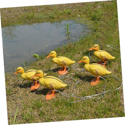 YARNOW Solar LED Yellow Duck Path Lights 5pcs Outdoor Garden Lawn Solar Stake Lamps Waterproof Decorative Landscape Lighting for Patio Yard