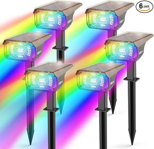Color Solar Lights Outdoor Waterproof Spotlights with 9 Light Modes, Color Changing Solar Outdoor Lights for | Lumora