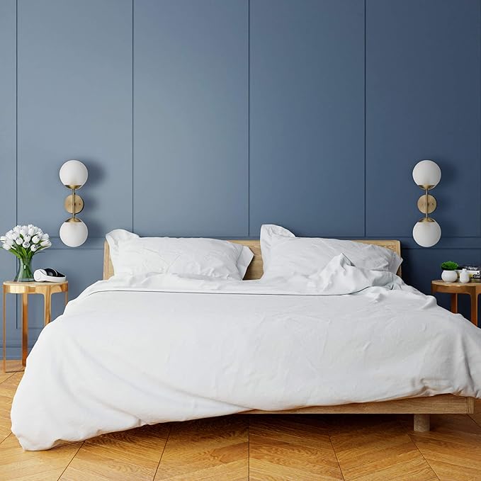 Globe Electric Celestia 2-Light Wall Sconce, Matte Brass, Frosted Glass Shades