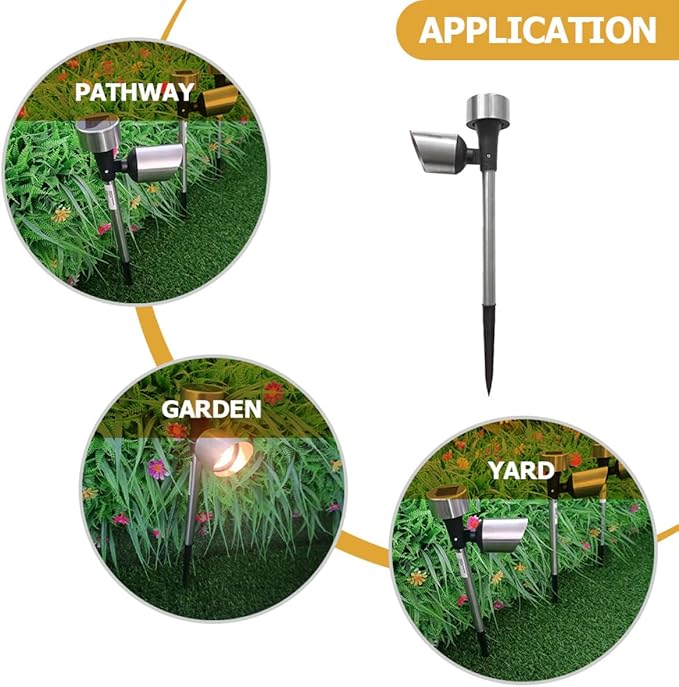 SUPVOX 2 Pcs Warm Light Solar Pathway Lights Outdoor Waterproof Lawn for Patio Yard