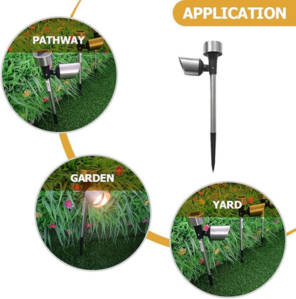 SUPVOX 2 Pcs Warm Light Solar Pathway Lights Outdoor Waterproof Lawn for Patio Yard