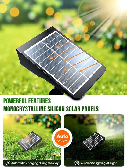 Solar spot Lights Outdoor IP65 Waterproof Solar spotlights 3 Lighting Modes Tree Lights for Outdoor Yard Garden Auto On/Off Wall Lights for Walkway Driveway Garage 4 Pack (Warm White