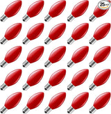 Minetom C7 Red Christmas Replacement Bulbs, C7 Vintage Light Bulbs, E12 Candelabra Base - Incandescent Outdoor Bulb | Lumora