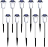 DenicMic Solar Lights Outdoor 10 Pack Waterproof 3000K Warm White LED Stainless Steel Stake Outside Lights for Yard | Lumora