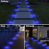 Solar Deck Lights Driveway Dock Lights 4 Pack, Waterproof Outdoor Solar Powered LED Driveway Marker Light Aluminum | Lumora
