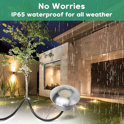 Low Voltage LED Deck Step Light, 1W DC12V 24V LED Mini Well Lights Waterproof In-ground Light 3000K Footlight for Indoor Outdoor Stairs, Handrail, Fence, Wall Corner (Warm White)