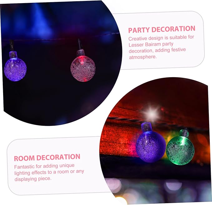 STOBOK 1set Solar Led String Light Garden Decorative Light Large Led String Lamp for Outdoor Courtyard and Lawn Atmosphere