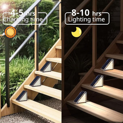 Brown Solar Step Light Outdoor Stair Lights, Deck Lights Outdoor Powered IP65 Waterproof, 3000K Warm White Solar Outdoor Step Light, Decor for Stair, Deck, Step,Porch and Outside Patio,24 Pack