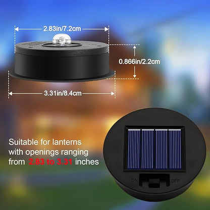 ZNYCYE Solar Light Replacement Top Parts 4 Pack(Top Size 3.31 inch,Bottom Size 2.83 inch) 7 Lumens Lantern Lids Waterproof LED Replacement Light Decorations for Outdoor Garden, Patio,Pathway,Yard