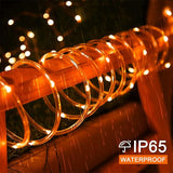 JMEXSUSS Orange Halloween Solar Lights, 66 ft 200 LED Rope Lights Outdoor Waterproof, PVC Tube Orange Christmas | Lumora