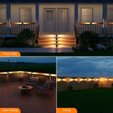 12 Pack Solar Powered Stair Lights Outdoor Waterproof Warm White Lamps for Deck Step Safety Outside Decorative LED | Lumora