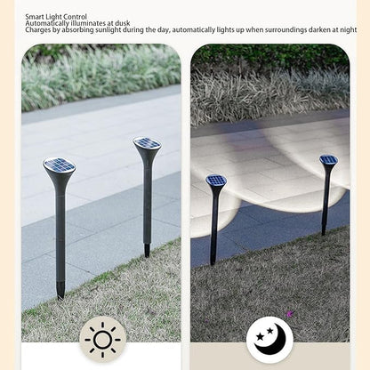 Diydeg Solar Pathway Lights, Polycrystalline Silicon Solar Panel, High Conversion Rate, with Intelligent Light Control for Garden Yard Walkway Landscape Lighting (White Light)