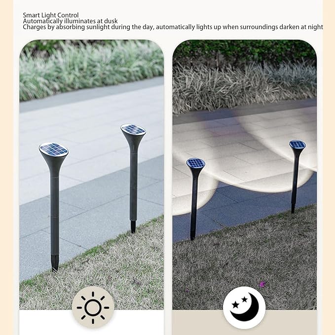 Sorandy Solar Pathway Lights, 1200mAh Solar Lights Outdoor with Polycrystalline Silicon Panel, Auto On Off Outdoor Light for Yard, Garden, Walkway, Driveway & Lawn (White Light)