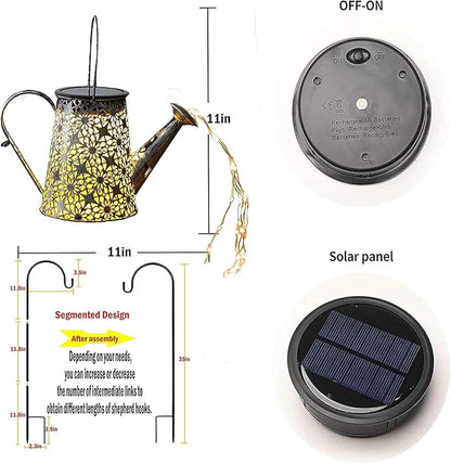 B-Best Solar Lights Outdoor Garden Decorations,Watering Can Landscape Light Large Hanging Lantern ,Outside Waterproof Patio Decor Perfect Gardening Gift