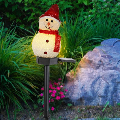 Christmas Solar Pathway Lights, Outdoor Water Proof LED Solar Energy Saving Snowman Christmas Garden Light for Lawn Courtyard Decoration