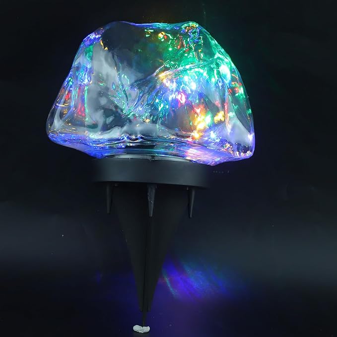 POPETPOP Decorative Solar Pathway Lights Outdoor Led Pebble Shape Lights for Lawn Driveway and Garden Easy Installation