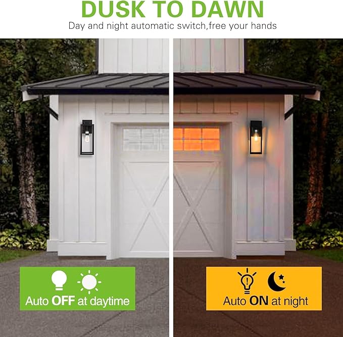 hykolity Large Outdoor Wall Light, 16 Inch Lantern, Dusk to Dawn Exterior Waterproof Sconce, Anti-Rust Mounted | Lumora