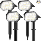 Brightown 4Pack Solar Spot Lights Outdoor with 58 LED & 1800mAh, IP67 Solar Lights Outdoor Waterproof with 3 Light | Lumora