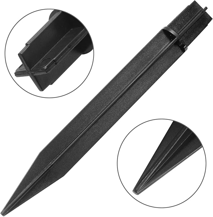 Litoexpe 6 Pcs 8.27 Inch Reinforced Ground Spikes, Solar Lights Stakes ABS Plastic Replacement Stakes for Garden Pathway Lamps (Inside Diameter 0.83 Inches)