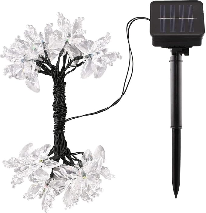 Solar String Lights, Waterproof 16ft 20LED Butterfly Christmas Fairy Lights Decorative Lighting for Home Party Wedding Patio Garden Porch Balcony (White)