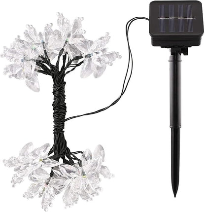 Solar String Lights, Waterproof 16ft 20LED Butterfly Christmas Fairy Lights Decorative Lighting for Home Party Wedding Patio Garden Porch Balcony (White)