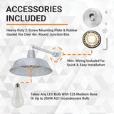 14in. Galvanized Outdoor Gooseneck Barn Light Fixture with 13in. Long Extension Arm - Wall Sconce Farmhouse | Lumora