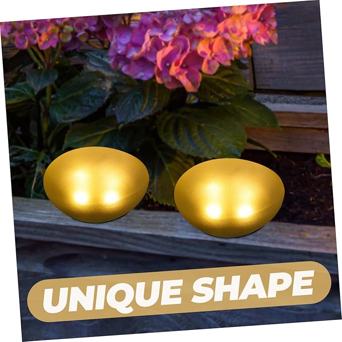 Solar Pebble Shape Garden Light Outdoor Decorative Lamp for Backyard Warm Light Solar Led