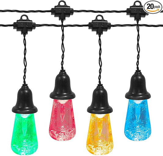AWQ 60 FT Outdoor String Lights Commercial Grade Vintage Shatterproof Bulbs Weatherproof Patio String Lights for Wedding, Party, Holiday, Christmas, Birthday, Gathering Decoration (Multicolour)