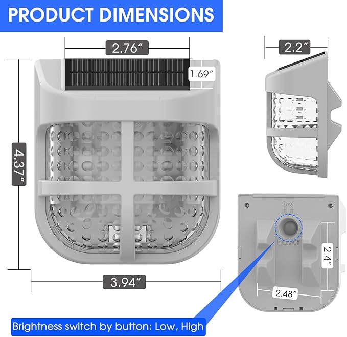 Energetic Solar Powered Garden Lights with Dusk to Dawn Sensors, Gray, 3 Pack - Outdoor Deck Light | Lumora