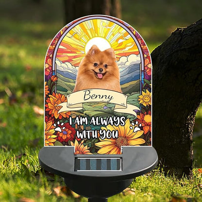 Personalized Photo Solar Light - Custom 'I'm Always with You' Garden Light - Sympathy Gift for Family Member or Pet Loss Memorial