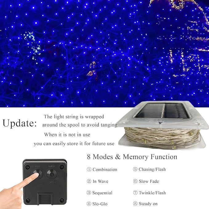 Lomotech Solar String Lights Outdoor - 2 Pack Total 66ft 200LED Solar Fairy Lights Waterproof 8 Modes Twinkle | Lumora
