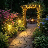 2 Pack Solar Firework Lights Outdoor - Verified 200 LED & 8 Modes - Starburst Solar Powered Garden Lights | Lumora