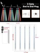Flacchi Meteor Shower Icicle Lights - 5 Tubes 20" Each 270 LED Cascading Raindrop Lights, Timer Outdoor Waterproof | Lumora