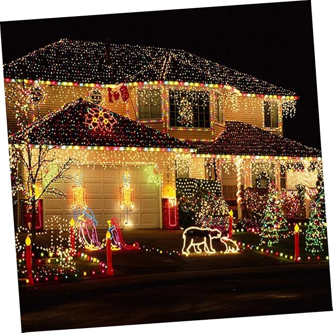 2 Sets Solar Powered Outdoor String Lights LED Multi-Color LED Lights for Garden Patio Tree Decoration Party Decor