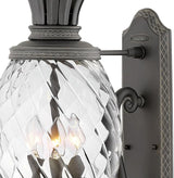Hinkley Plantation Large Wall Mount Outdoor Lantern - Aluminum, Clear Optic Glass Shade, Pineapple Theme - Museum | Lumora