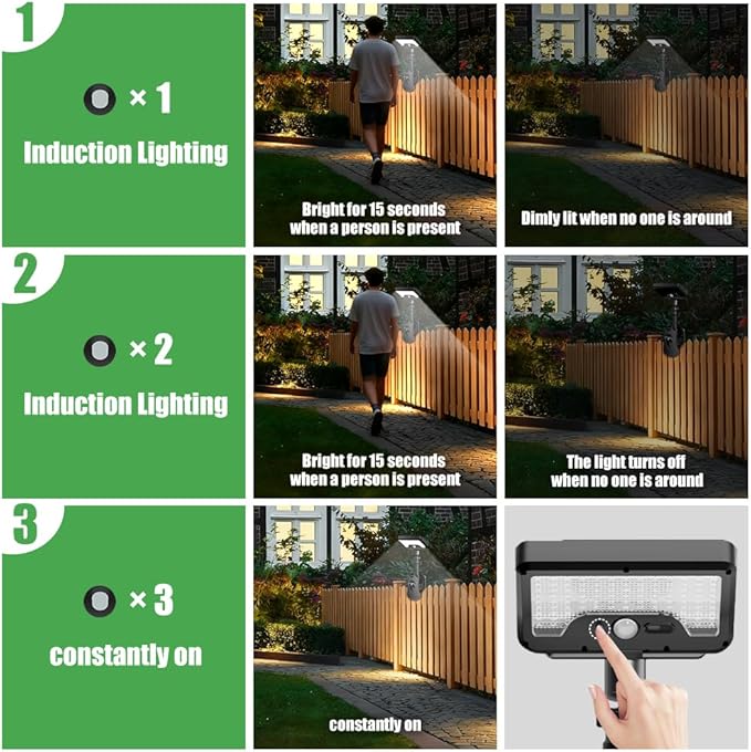 Clip On Solar Lights Outdoor | 92 LEDs 600LM Motion Sensor Lamp for Fence, Camping, Deck & Gutter, 360°Rotatable Adjustable (White)